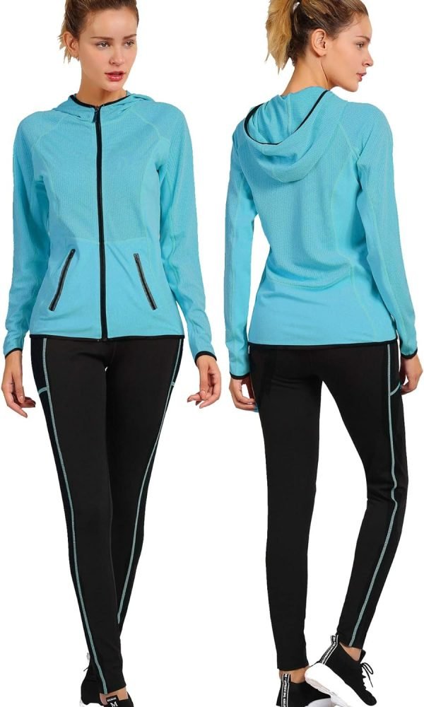 71cT1_U6cuL._AC_SL1500 Active Wear Sets for Women -Workout Clothes Gym Wear TracksuitsYoga Jogging Track Outfit Legging Jacket 2 Pieces Set