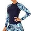 71ctCWuKGQL._AC_SL1500 Women's Long Sleeves Rash Guard Athletic Swim Aztec Tankini Sets Swimsuit
