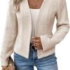 71d0VlSuvvL._AC_SL1200 2024 Summer Cropped Collarless Blazer Lightweight Fully Lined Open Front Elegant Petite Work Office Jackets