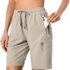 71efQxcTFTL._AC_SL1500 Women's Lightweight Hiking Cargo Shorts Quick Dry Athletic Shorts for Camping Travel Golf with Zipper Pockets Water Resistant
