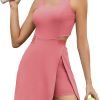 Womens Tennis Dress with Built in Shorts and Bra Athletic Workout Exercise Golf Dress Backless Cut-Out Active Dress