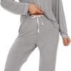 71fxQb9_FsL._AC_SL1500 Button Up Pajamas for Women Long Sleeve Sleepwear Soft Loungewear Ladies Pjs Set XS-XXL