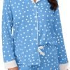 71gAt83KOiL._AC_SL1500 Button Down Pajamas Sets Women Two-Piece Satin Silk Pjs Sets Loungewear Long Sleeve Sleepwear Shorts Nightwear Sets