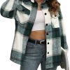 71gS8AuTtsL._AC_SL1200 Trendy Queen Womens Flannel Shacket Jacket Casual Plaid Button Down Long Sleeve Shirt Fall Clothes Outfits