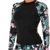 71h_5axCQL._AC_SL1500 Women 2 Piece Rash Guard Long Sleeve Swimsuits Swim Shirt with Shorts Set Sun Protection UPF 50+ Surf Bathing Suits