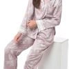 71hyxb0peQL._AC_SL1500 Women's Silky Satin Pajamas Set Long sleeve and Pants Sleepwear Soft and Comfy Button Down Loungewear Relaxed Fit