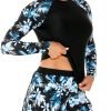 71iGDFJ8erL._AC_SL1500 Women's Long Sleeves Rash Guard Athletic Swim Aztec Tankini Sets Swimsuit