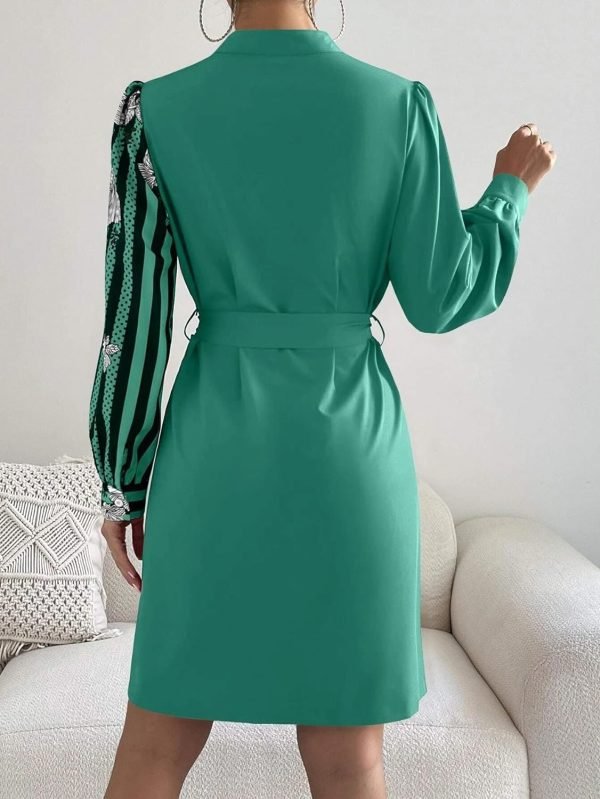 71jQZXBHiTL._AC_SL1500 Womens Button Down Shirt Dresses with Belt Button Up Tunics Long Sleeve Blouse Tops