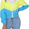 71kCG_voOyL._AC_SL1500 Women’s Lightweight Windbreaker Sport Jacket Zip Up Color Block Coat Casual Long Sleeve Jogging Outerwear