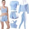 71kURL-SZaL._AC_SL1500 Workout Sets for Women 5 PCS Yoga Outfits Activewear Tracksuit Sets