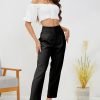 71k_CBDzwXL._AC_SL1500 Women's High Waisted Business Trousers Straight Leg Pleated Office Slacks Pants