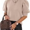 71m7xLr4yrL._AC_SL1145 Women's Puff Short Sleeve Sweaters 2024 Fashion Spring Tops Casual Pullover Shirts