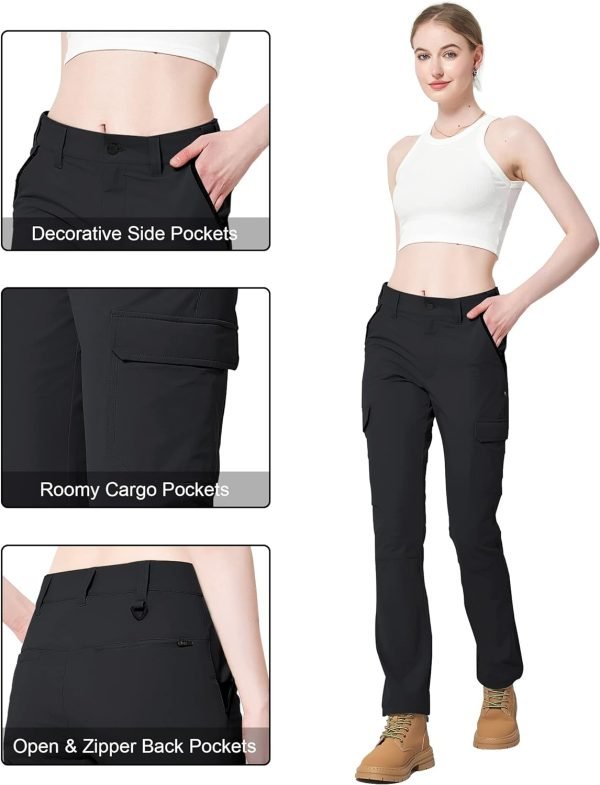 71nccRDbfFL._AC_SL1500 Women's Hiking Pants Quick Dry Lightweight Cargo Pants with 6 Pockets UPF 50+ Work Outdoor Golf Walking