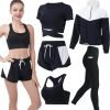 71nnWeBnWUL._AC_SL1500 Workout Sets for Women 5 PCS Yoga Outfits Activewear Tracksuit Sets