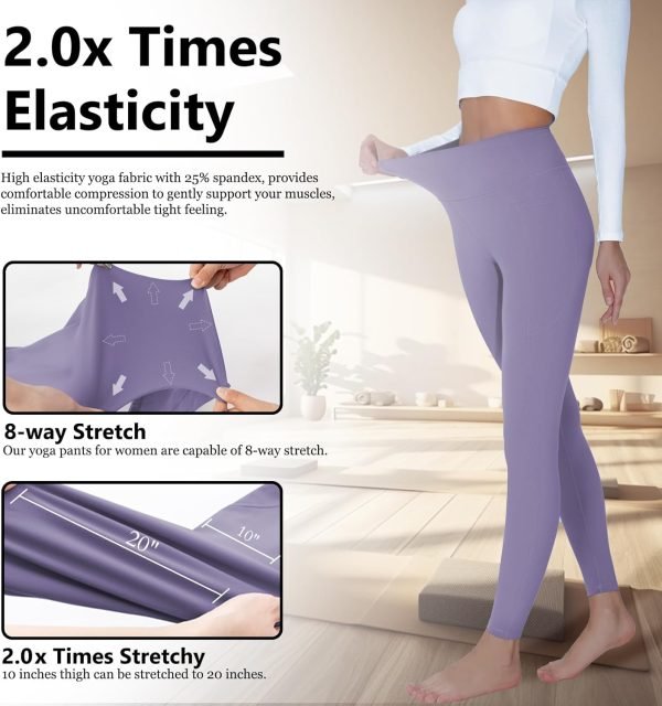 71oN7RaTHkL._AC_SL1500 High Waisted Yoga Pants with Pockets, Tummy Control Workout Athletic Yoga Leggings for Women