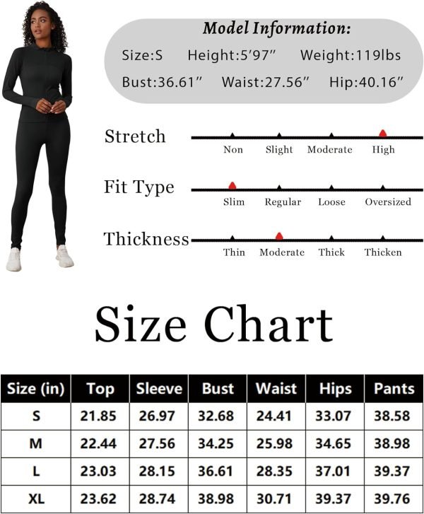 71r4NhvVw2L._AC_SL1500 Two Piece Outfits for Women Workout Sets Bodycon Tracksuit Long Sleeve Zip Up Hoodie Jacket Jogger Sweat Pants Set
