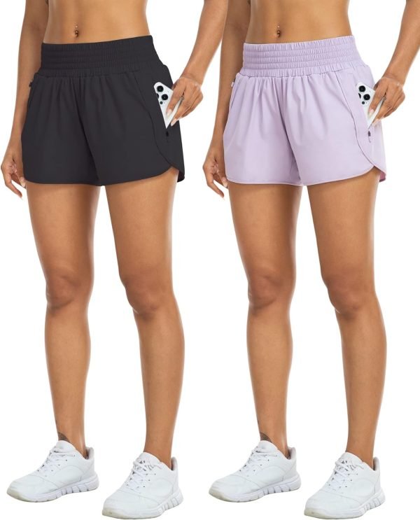 71tUy8lmHdL._AC_SL1500 Athletic Shorts for Women with Pockets High Waist Running Workout Shorts Gym Yoga White Summer Shorts