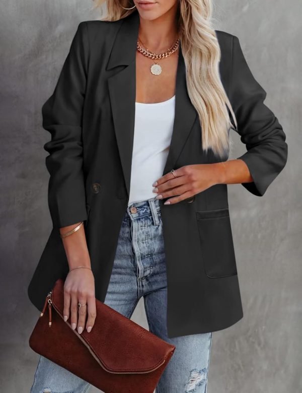 Womens Casual Blazers Oversized Open Front Cardigan Long Sleeve Work Office Blazer Jackets S-XXL