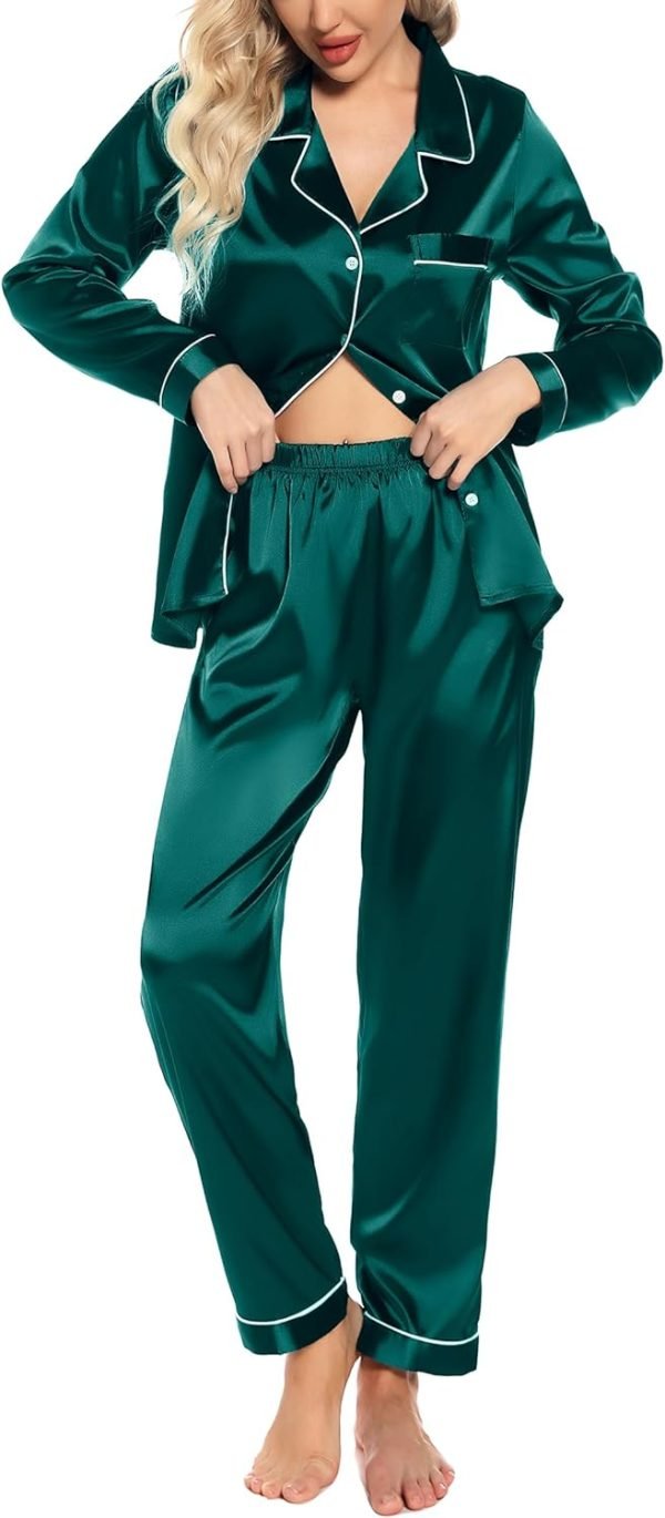 71wjVIwTISL._AC_SL1500 Pajamas Set Long Sleeve Womens Button Down Sleepwear Two Piece Nightwear Soft Pj Lounge Sets S-XXL