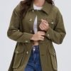 71wmcDFzjqL._AC_SL1500 Women's Military Jacket Lightweight Button Up Utility Drawstring Waist Anorak Coat with Pockets