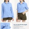71xAqGE8fPL._AC_SL1500 Womens Sun Protection Safari Shirt Quick Dry SPF 50 UV Lightweight Fishing Travel Hiking Outdoor Shirts with Zipper Pockets