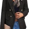 71xxWh3jfjL._AC_SL1500 Womens Casual Blazer 2024 Spring Open Front Business Work Tweed Plaid Jacket Suit Pocket (S-XXL)