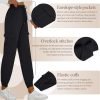 71yRRrA3i9L._AC_SL1500 Womens Athletic Pants Knit Cargo Pants Stretchy Hiking Pants Elastic Waist Sweatpants Baggy Soft Joggers