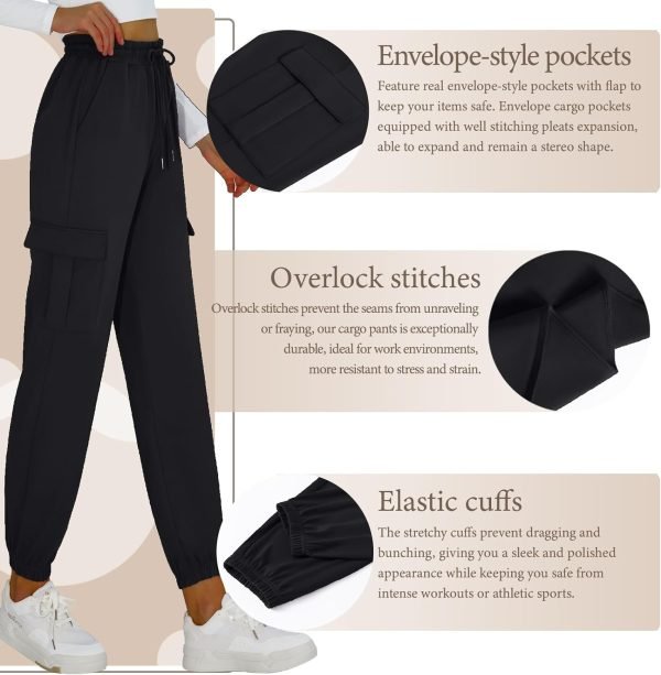 71yRRrA3i9L._AC_SL1500 Womens Athletic Pants Knit Cargo Pants Stretchy Hiking Pants Elastic Waist Sweatpants Baggy Soft Joggers