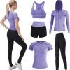 71zCNK65HnL._AC_SL1500 Workout Sets for Women 5 PCS Yoga Outfits Activewear Tracksuit Sets