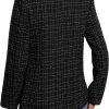 810nuopXQ9L._AC_SL1500 Womens Casual Blazer 2024 Spring Open Front Business Work Tweed Plaid Jacket Suit Pocket (S-XXL)