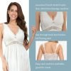 8131kqIViSL._AC_SL1500 Womens Nightgown Long Sexy Silky V neck Chemise Lace Sleeveless Sleepwear for women Elegant