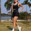 817JIRu4GCL._AC_SL1500 Athletic Romper Workout Onesie for Women, Quick-dry Running Active Romper One Piece Outfits with 2 Side Pockets