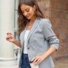 Womens Casual Blazers Long Sleeve Lapel Button Slim Work Office Blazer Jacket