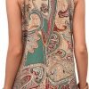 81DHffpZkPL._AC_SL1500 Women's Tropical Paisley Print Halter Blouse Sleeveless Boho Shirt Tops Button Back Vacation Tops