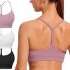 81E13M9Yd5L._AC_SL1500 Spaghetti Strap Padded Sports Bras for Women - Y Back Yoga Workout Tops (3 Pack)