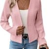 81OQsKRh9BL._AC_SL1500 2024 Summer Cropped Collarless Blazer Lightweight Fully Lined Open Front Elegant Petite Work Office Jackets