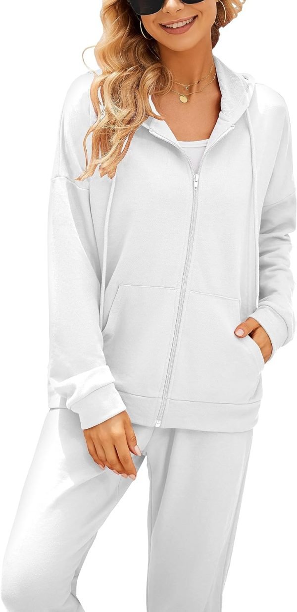 81TPy8dX1tL._AC_SL1500 Women 2 Piece Outfits Tracksuit Casual Zip Up Hoodie Sweatsuits Jogging Long Pant Set