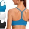 81TrNG11EjL._AC_SL1500 Spaghetti Strap Padded Sports Bras for Women - Y Back Yoga Workout Tops (3 Pack)