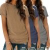 Womens 3 Pack T Shirts Basic Short Sleeve Tees Crewneck Fashion Tops Loose Fit Lightweight Casual Summer Clothes 2024