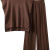 81gy15_Fj7L._AC_SL1500 2 Piece Outfits for Women Sweater Sets Knit Vest Tops Elastic Waisted Pants