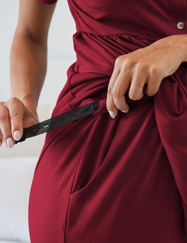 Women's Maternity Nursing Pajama Set Breastfeeding Loungewear Mama Clothes Short Sleeve Top & Pants Pregnancy PJS