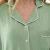 Womens Bamboo Viscose Sleep Shirt Long Sleeve Button Down Nightgowns Boyfriend Nightshirt S-XXL